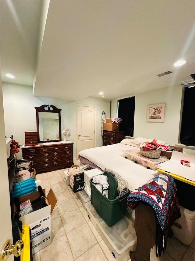 view of tiled bedroom