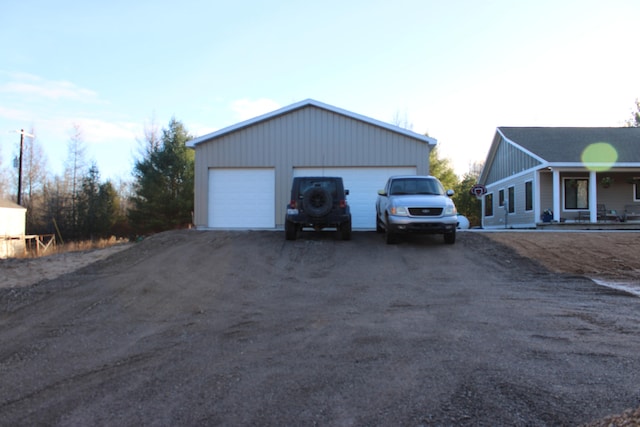 view of garage