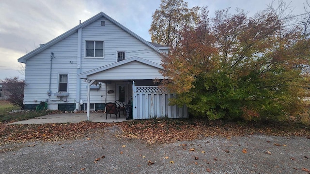 back of house featuring a patio area