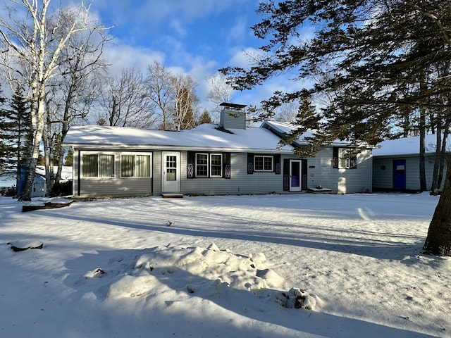 view of single story home