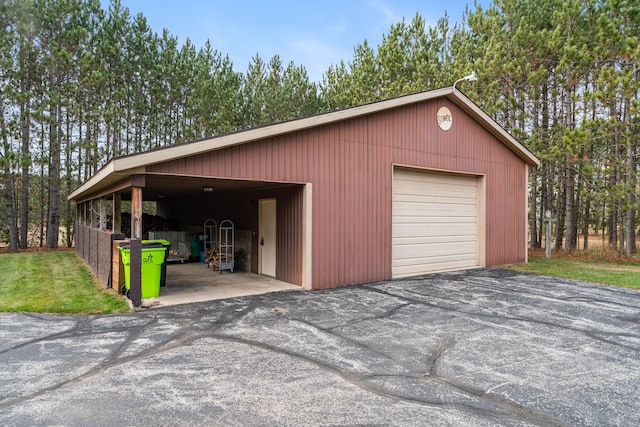 view of garage