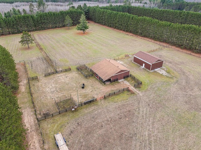 drone / aerial view featuring a rural view