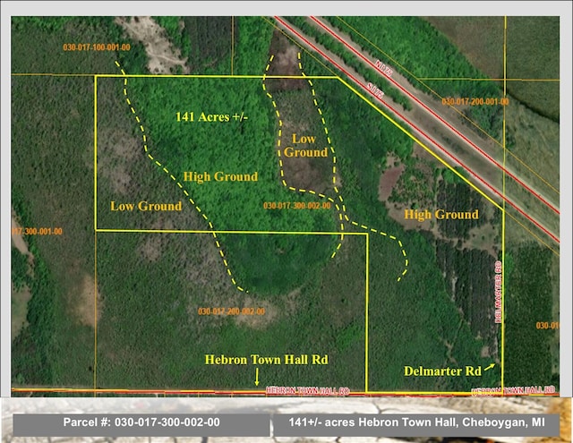 Hebron Town Hall Rd Unit 141Acs, Cheboygan MI, 49721 land for sale