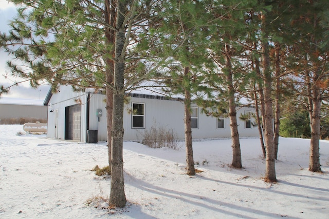 exterior space featuring a garage