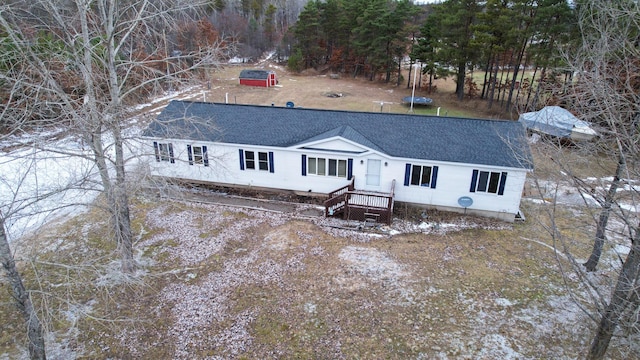 view of front facade with a deck