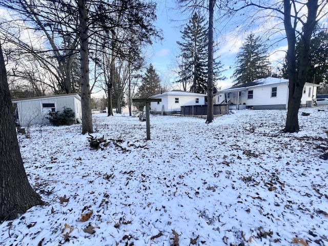 view of snowy yard