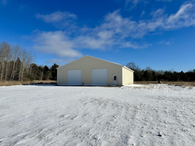 exterior space featuring a garage