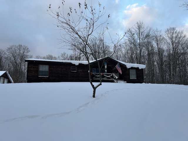 view of snow covered exterior