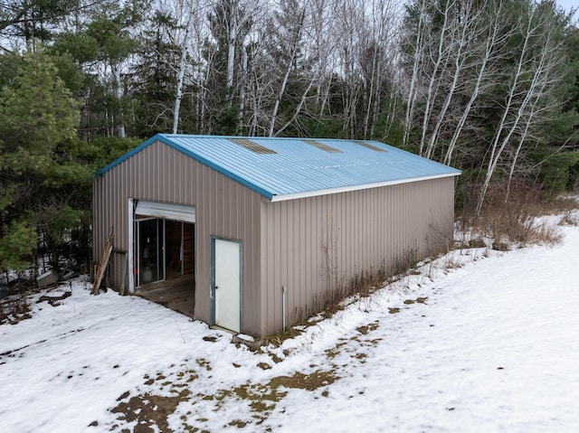 view of snow covered structure