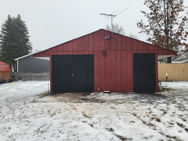 view of snow covered structure