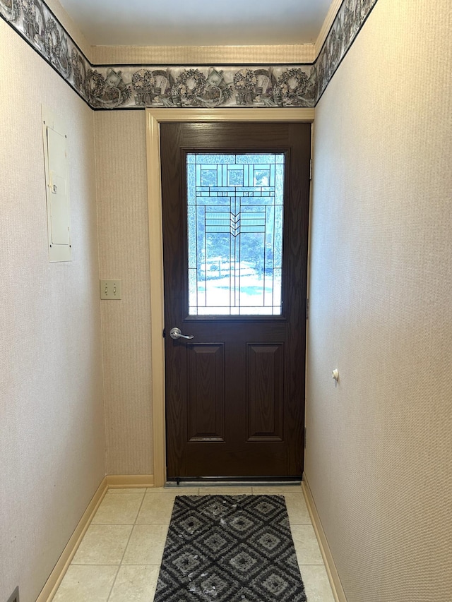 entryway featuring light tile patterned floors