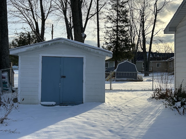 view of snow covered structure