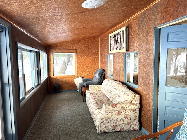 sunroom with vaulted ceiling