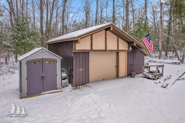 view of snow covered structure