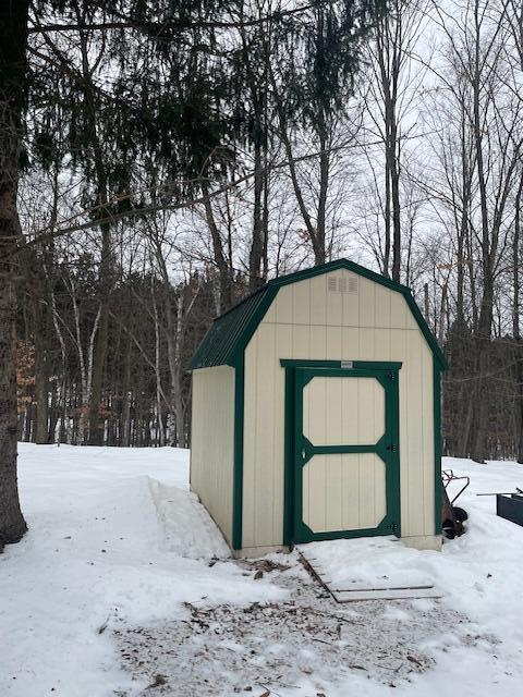 view of snow covered structure