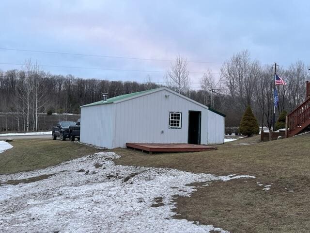 view of snow covered structure