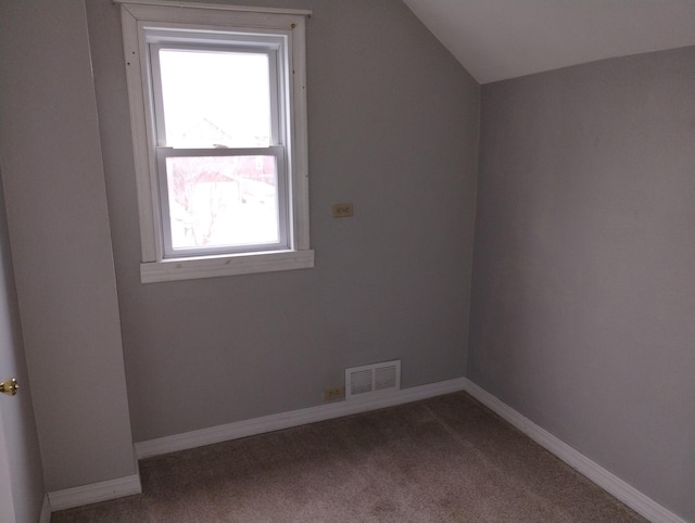 bonus room with carpet flooring, plenty of natural light, and lofted ceiling