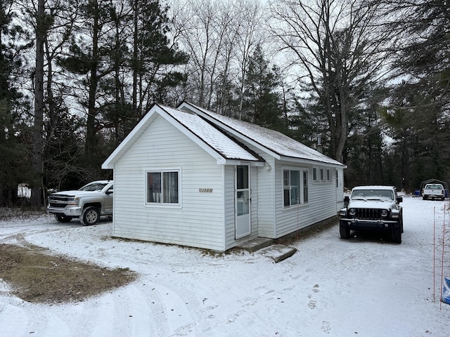 view of snowy exterior