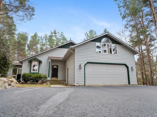 view of front of home with a garage