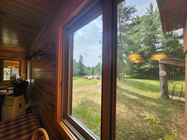 room details with wooden walls