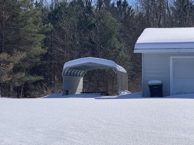 exterior space with a carport