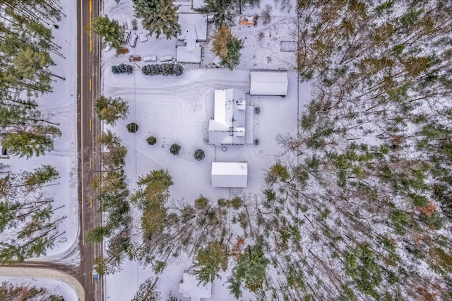 view of snowy aerial view