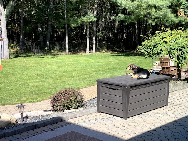 view of yard featuring fence