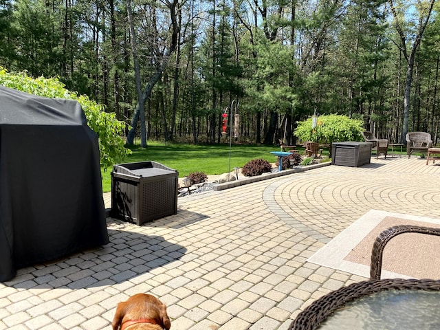 view of patio with grilling area