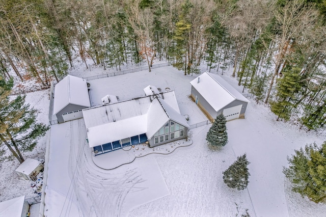 view of snowy aerial view