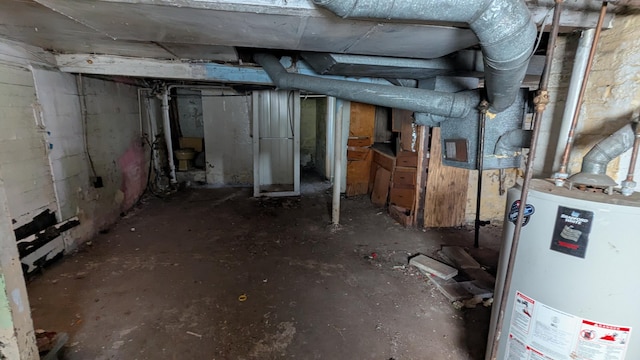 basement with gas water heater