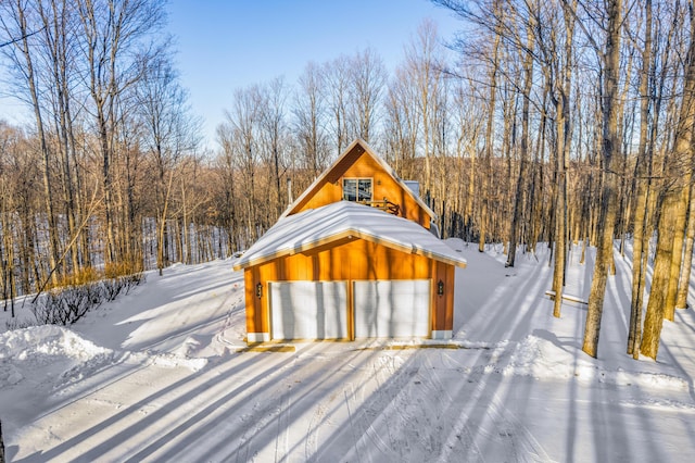 view of snow covered structure