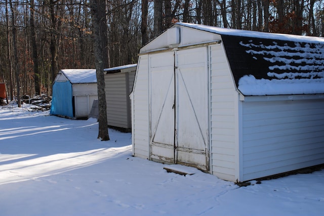 view of snow covered structure