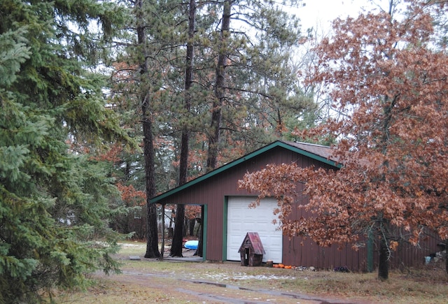 view of garage