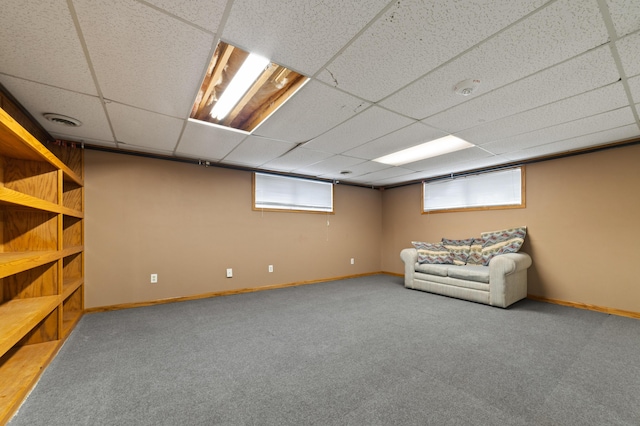 basement featuring carpet floors