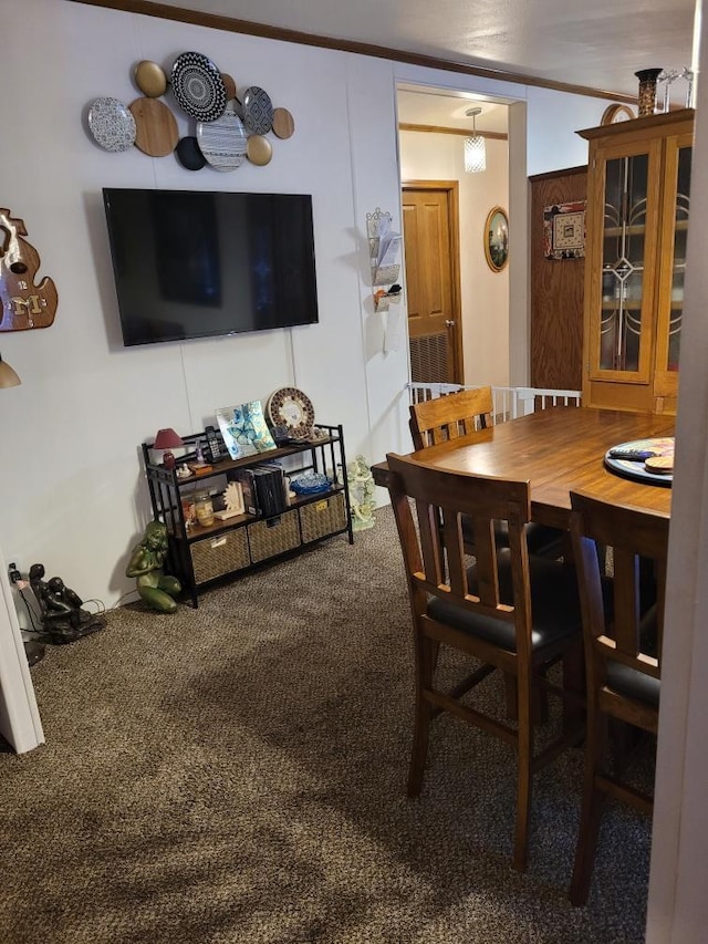 view of carpeted dining room