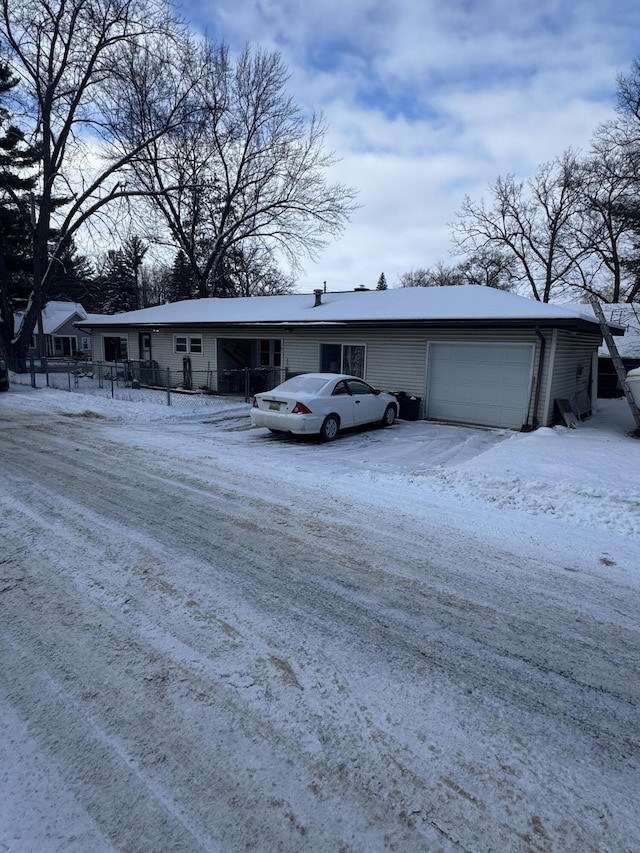 view of single story home