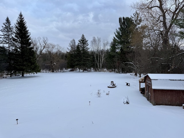 view of snowy yard