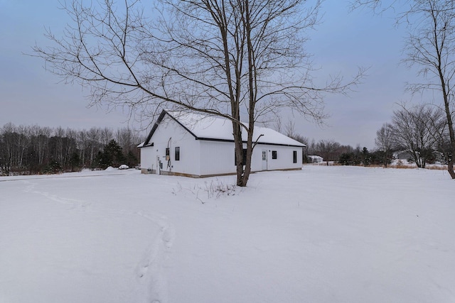 view of snowy exterior