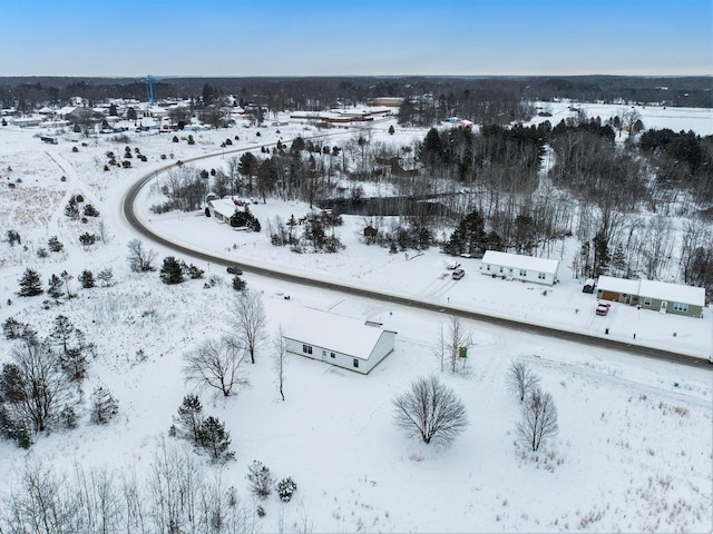 view of snowy aerial view