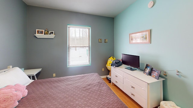 bedroom featuring light hardwood / wood-style flooring