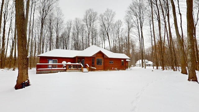 view of snow covered exterior