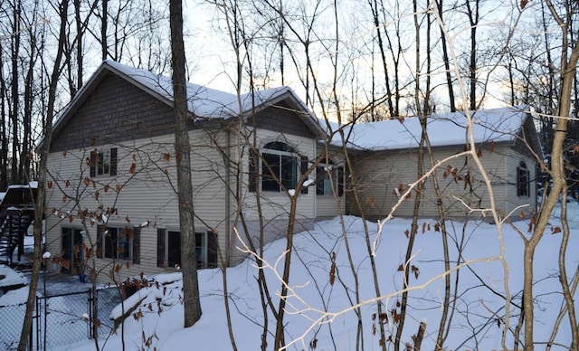 view of snowy exterior