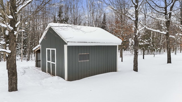 view of snow covered structure