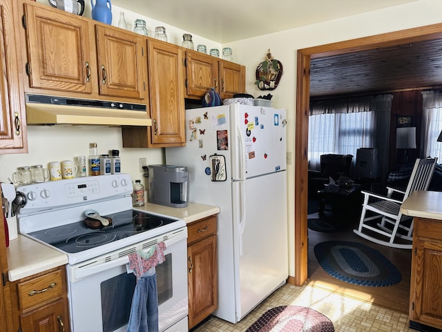 kitchen featuring white appliances