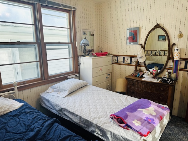 bedroom with carpet