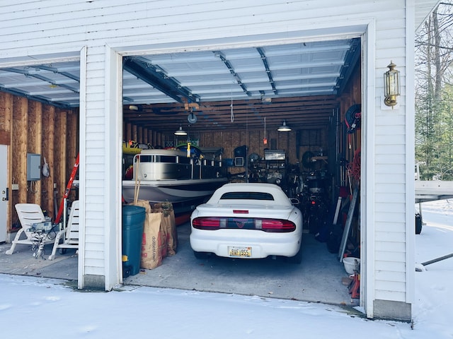 view of garage