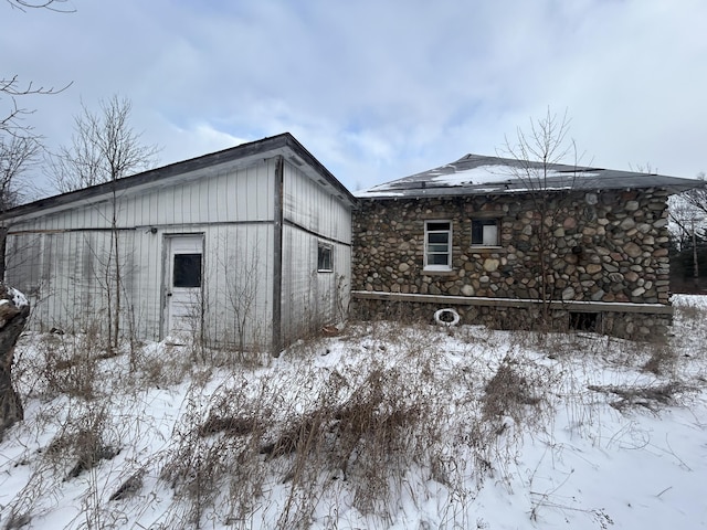 view of snowy exterior