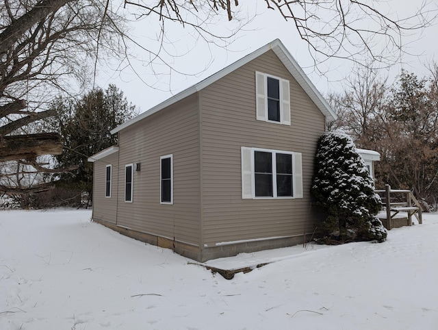 view of snowy exterior