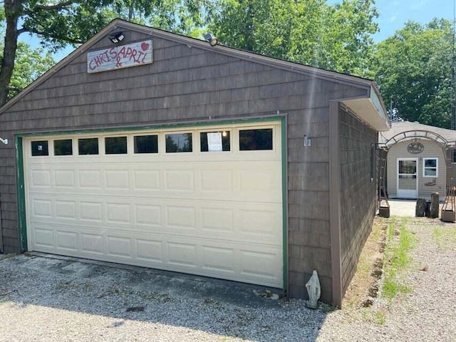 view of garage