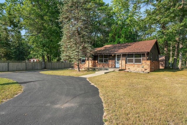 view of front of home with a front yard